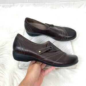Dansko Brown Leather Upper Heel Flat Shoes Size 39